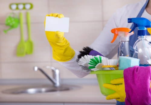 Professional Docklands cleaner providing detailed cleaning service in a modern apartment