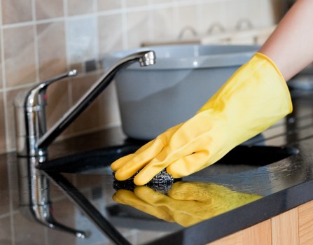 Docklands cleaning staff following safe work procedures