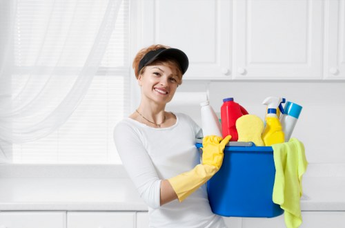Customer raising a cleaning service concern in a professional setting