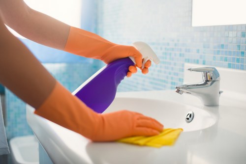 Professional Docklands cleaner maintaining a tidy residential property