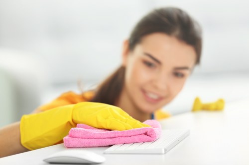 Deep cleaning a bright living space in Docklands
