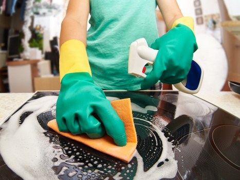 Staff training session for safe cleaning procedures