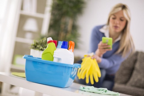 Detailed cleaning in a Docklands shared property area